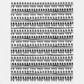 Moderne abstrakte Fenster mit schwarzer Grafik Fleecedecke (Vorderseite)