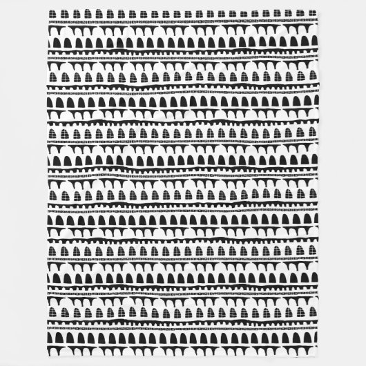 Moderne abstrakte Fenster mit schwarzer Grafik Fleecedecke (Vorderseite)