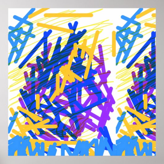 Moderne abstrakte festliche Farbspritzer Poster (Vorne)