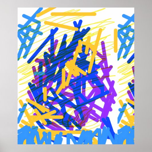 Moderne abstrakte festliche Farbspritzer Poster (Vorne)