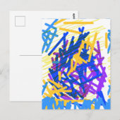 Moderne abstrakte festliche Farbspritzer Postkarte (Vorne/Hinten)
