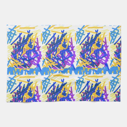 Moderne Abstrakte festliche Paint Splash Geschirrtuch (Horizontal)