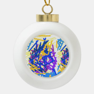 Moderne Abstrakte festliche Paint Splash Keramik Kugel-Ornament