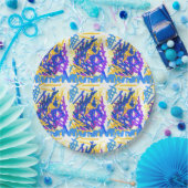 Moderne Abstrakte festliche Paint Splash Pappteller (Party)
