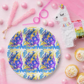Moderne Abstrakte festliche Paint Splash Pappteller (Party)