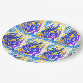 Moderne Abstrakte festliche Paint Splash Pappteller (Schrägansicht)