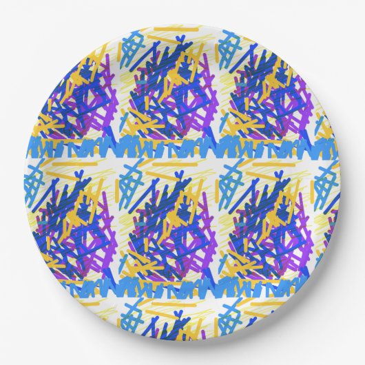 Moderne Abstrakte festliche Paint Splash Pappteller (Vorderseite)