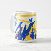 Moderne abstrakte festliche Spritzer Kaffeetasse (Vorderseite Links)