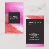 Moderne Abstrakte, fett rosa Farben Visitenkarte (Vorne/Hinten)