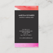 Moderne Abstrakte, fett rosa Farben Visitenkarte (Rückseite)