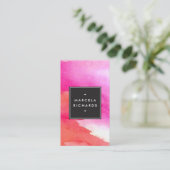 Moderne Abstrakte, fett rosa Farben Visitenkarte (Stehend Vorderseite)