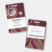 Moderne Abstrakte Firmenmitarbeiterkennung | Burgu Ausweis (Front & Back)