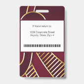 Moderne Abstrakte Firmenmitarbeiterkennung | Burgu Ausweis (Back)