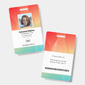 Moderne Abstrakte Firmenmitarbeiterkennung | Gradi Ausweis (Vorder- & Rückseite)