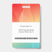 Moderne Abstrakte Firmenmitarbeiterkennung | Gradi Ausweis (Rückseite)