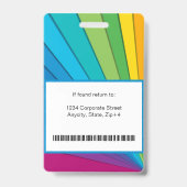 Moderne Abstrakte Firmenmitarbeiterkennung | Regen Ausweis (Rückseite)