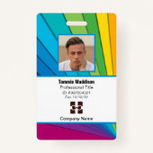 Moderne Abstrakte Firmenmitarbeiterkennung | Regen Ausweis (Vorderseite)