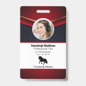 Moderne Abstrakte Firmenmitarbeiterkennung | Rote  Ausweis (Vorderseite)