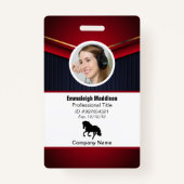 Moderne Abstrakte Firmenmitarbeiterkennung | Rote  Ausweis (Vorderseite)
