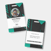 Moderne Abstrakte Firmenmitarbeiterkennung | Schwa Ausweis (Vorder- & Rückseite)