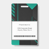 Moderne Abstrakte Firmenmitarbeiterkennung | Schwa Ausweis (Rückseite)