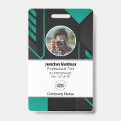 Moderne Abstrakte Firmenmitarbeiterkennung | Schwa Ausweis (Vorderseite)