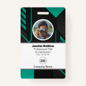 Moderne Abstrakte Firmenmitarbeiterkennung | Schwa Ausweis (Vorderseite)