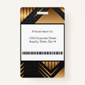 Moderne Abstrakte Firmenmitarbeiterkennung | Schwa Ausweis (Rückseite)