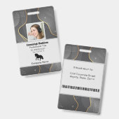 Moderne Abstrakte Firmenmitarbeiterkennung | Silbe Ausweis (Vorder- & Rückseite)