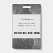 Moderne Abstrakte Firmenmitarbeiterkennung | Silbe Ausweis (Rückseite)