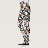 Moderne abstrakte Fließgeometrie-Musterdesign 64 Leggings (Links)