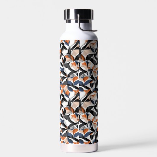 Moderne abstrakte Fließgeometrie-Musterdesign 64 Trinkflasche (Links)