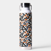 Moderne abstrakte Fließgeometrie-Musterdesign 64 Trinkflasche (Vorne)
