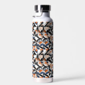 Moderne abstrakte Fließgeometrie-Musterdesign 64 Trinkflasche (Rechts)