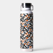 Moderne abstrakte Fließgeometrie-Musterdesign 64 Trinkflasche (Rückseite)