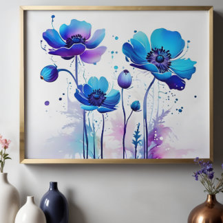 Moderne Abstrakte Florale Kunst, Zeitgenössische M Poster