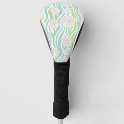 Moderne abstrakte florale Linienmuster (8) Golf Headcover (Vorderseite)