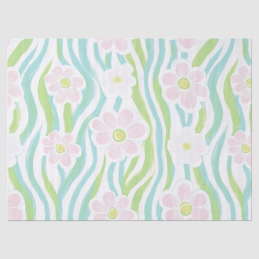 Moderne abstrakte florale Linienmuster (8) Seidenpapier (Vorderseite)