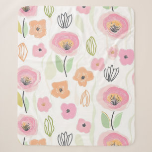 Moderne abstrakte florale Linienstruktur (2) Sherpadecke