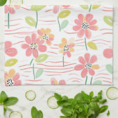 Moderne abstrakte florale Linienstruktur (3) Geschirrtuch (Gefaltet)