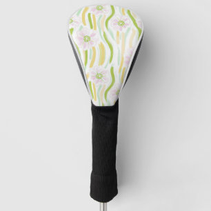 Moderne abstrakte florale Linienstruktur (4) Golf Headcover