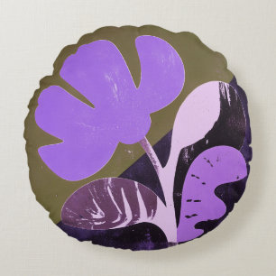 Moderne abstrakte florale runde Kissen