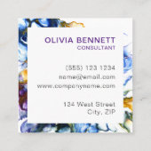 Moderne Abstrakte Fluid Art Quadratische Visitenkarte (Rückseite)