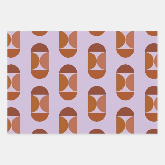 Moderne Abstrakte Form Lila braun Geschenkpapier Set (Vorderseite)