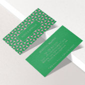 Moderne Abstrakte Form Mitte Jahrhundert Grün/Rosa Visitenkarte