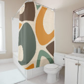 Moderne Abstrakte Formen 2 grün, orange Duschvorhang (Beispiel)