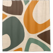 Moderne Abstrakte Formen 2 grün, orange Duschvorhang (Vorderseite)