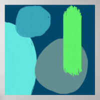 Moderne Abstrakte Formen Blaue Grüne Kunst