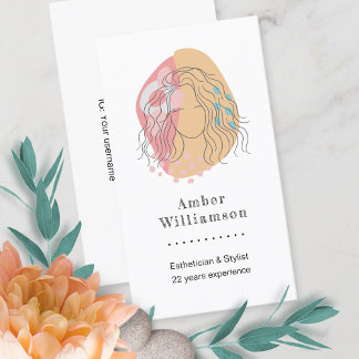Moderne Abstrakte Formen Boho Orange Pink Frauenkl Visitenkarte