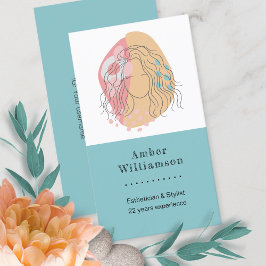 Moderne Abstrakte Formen Boho Orange Pink Frauenkl Visitenkarte